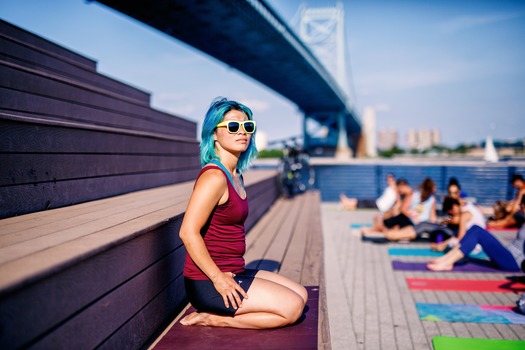 Yoga on Race Street Pier