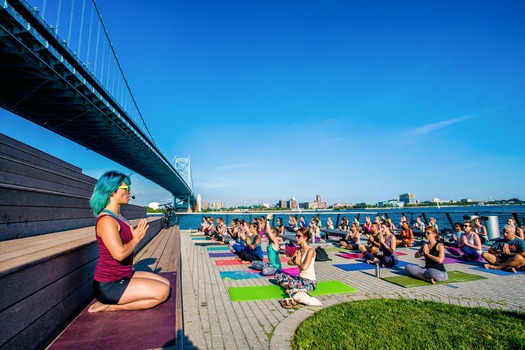 Yoga on Race Street Pier