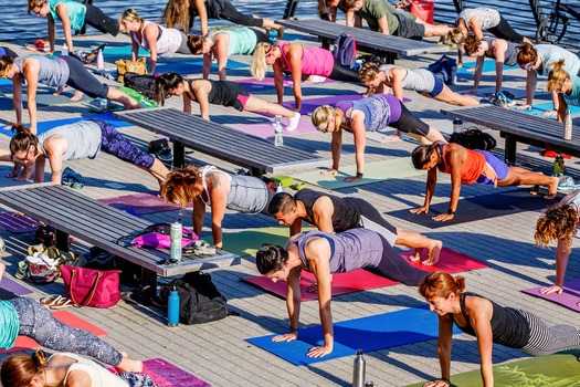 Yoga on Race Street Pier