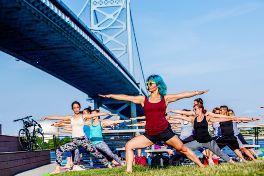 Yoga on Race Street Pier