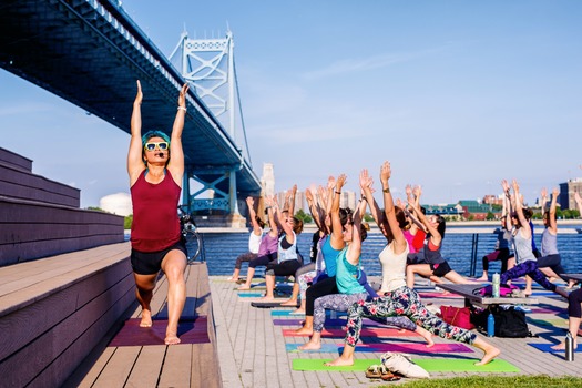 Yoga on Race Street Pier