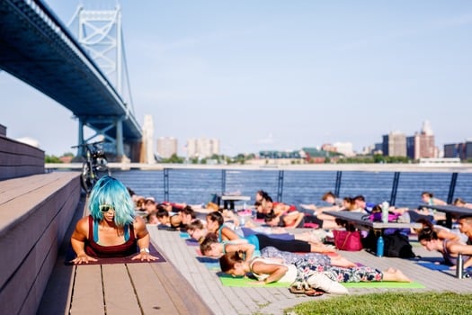 Yoga on Race Street Pier