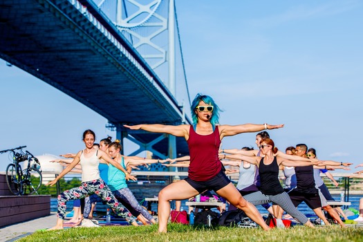 Yoga on Race Street Pier