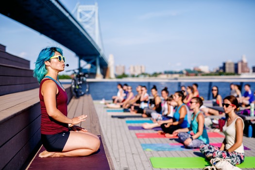 Yoga on Race Street Pier