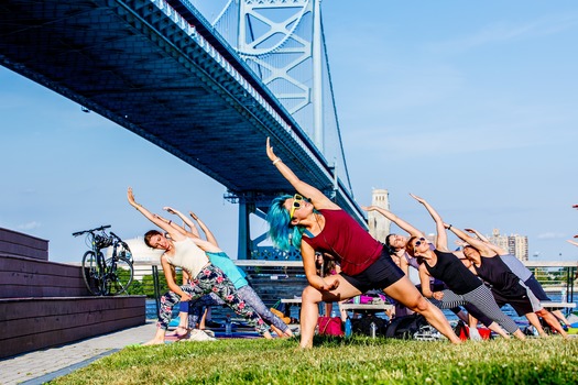 Yoga on Race Street Pier