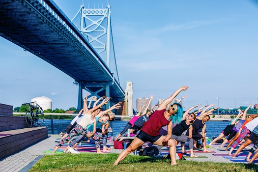 Yoga on Race Street Pier