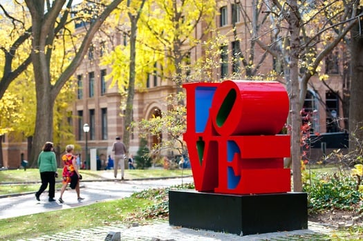 Love Sculpture at Locust Walk