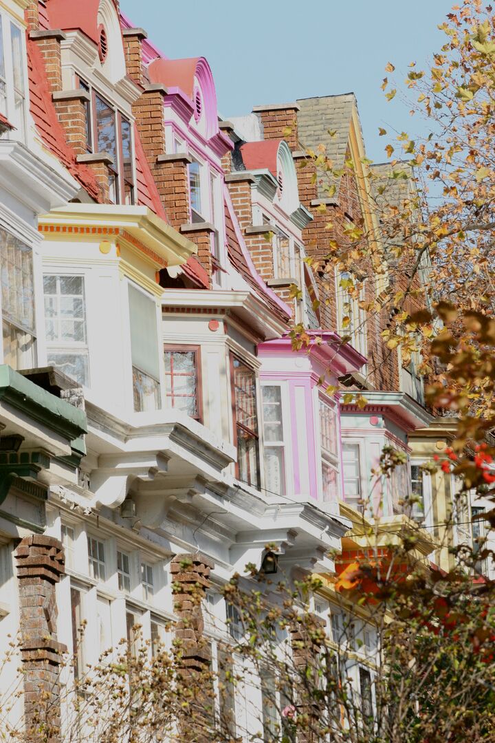 Pastel Houses Fall