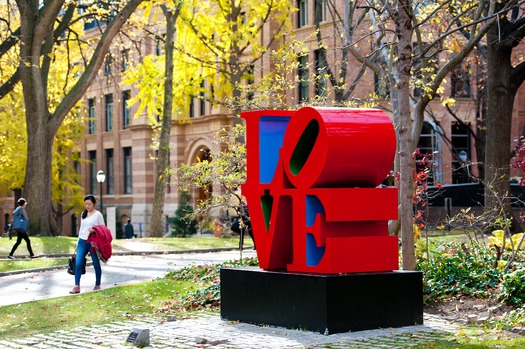 Love Sculpture at Locust Walk