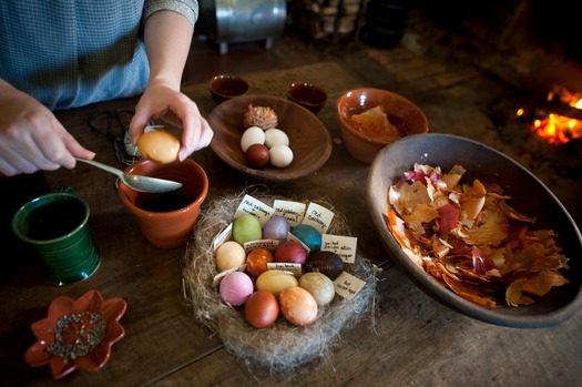 Egg dyeing at Old Salem - photo by Christine Rucker