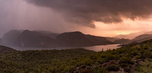 Canyon Lake, AZ Sunrise and a Storm - Photo By Michael Perea