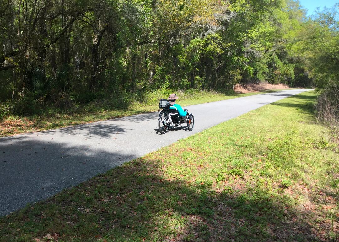 Cyclist on the Withlacoochee State Trail, Brooksville