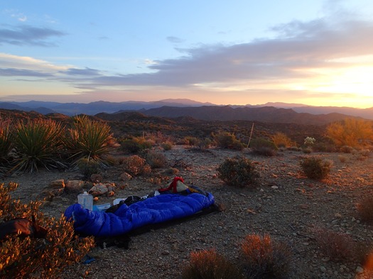 Camp above Ripsey Wash, Tortilla Mountains