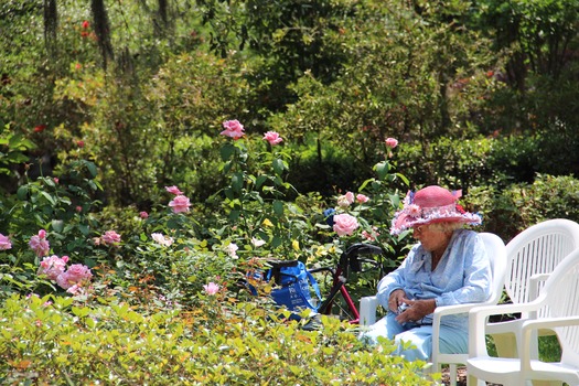 Botanical Garden Lady in Chair