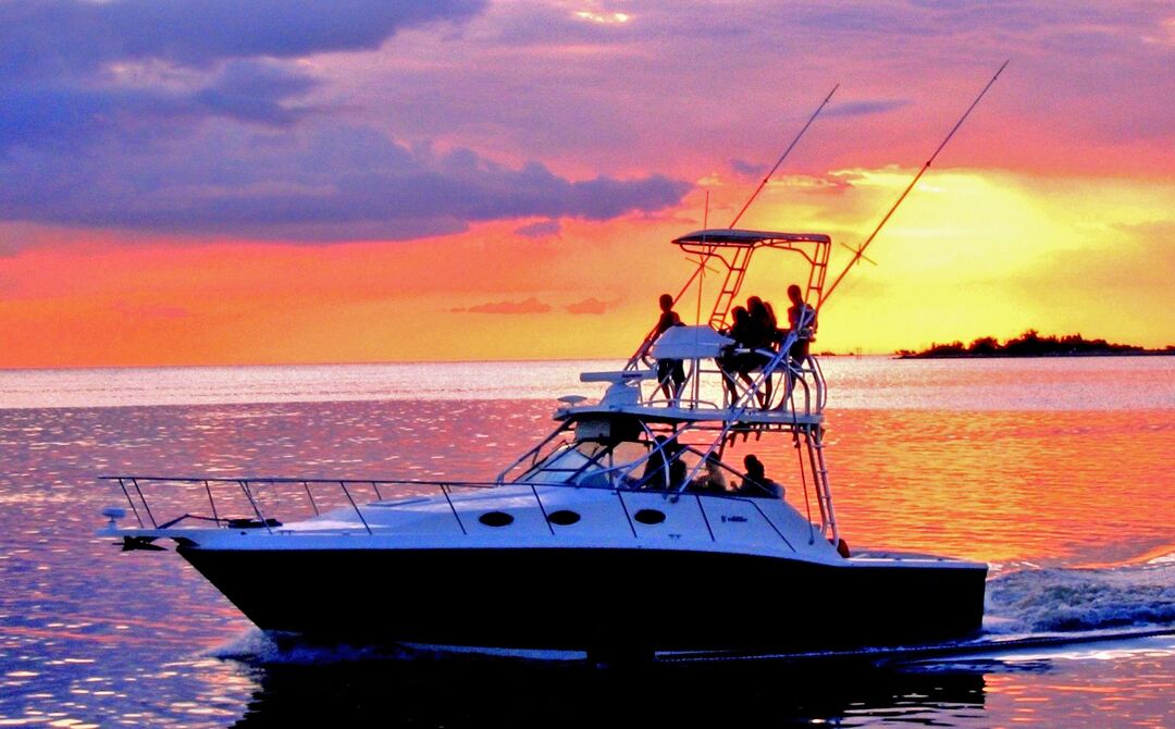 Boat at Sunset on Florida's Adventure Coast