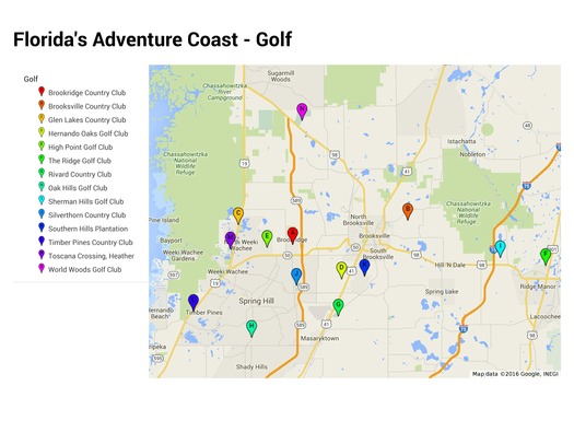 Golf Courses Map  1215