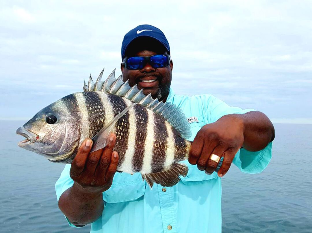 Angler with Sheepshead Catch on Florida's Adventure Coast