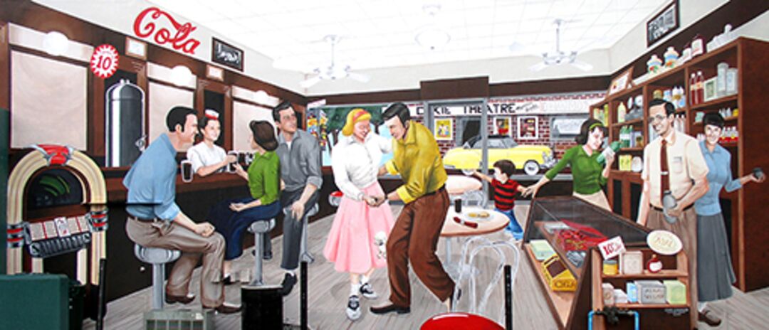 Mural of 50s Drugstore, Brooksville, Florida's Adventure Coast