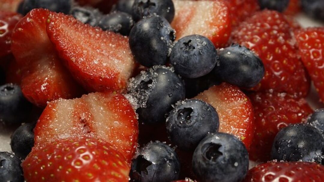 blueberries - strawberries