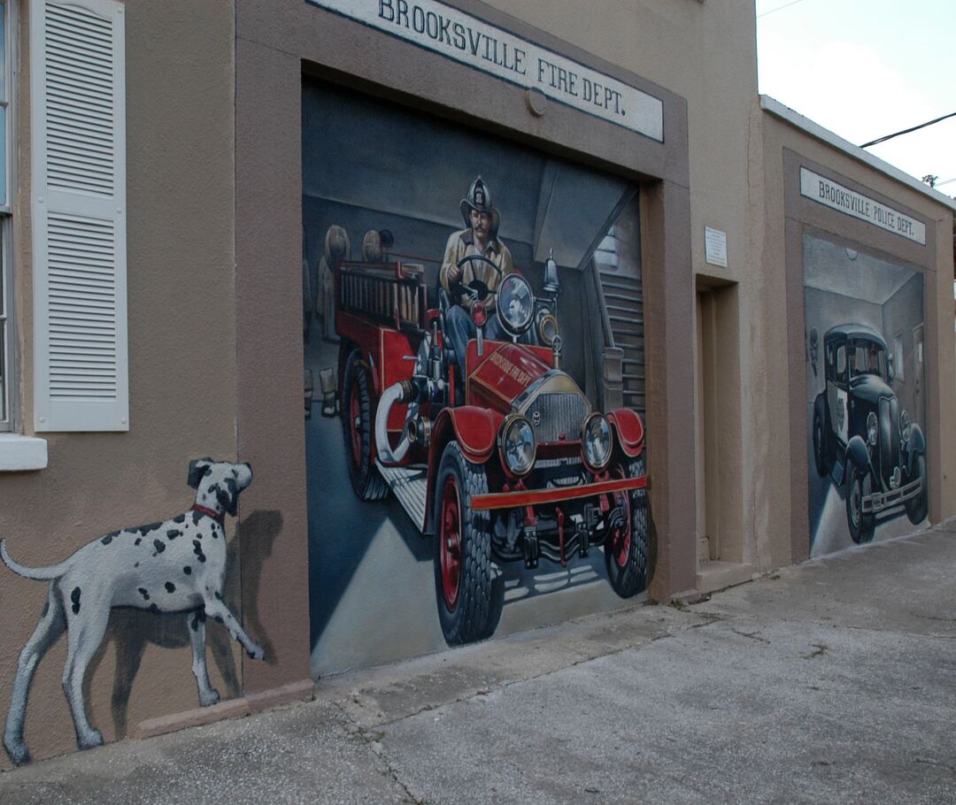 Police and Firefighter Mural, Brooksville