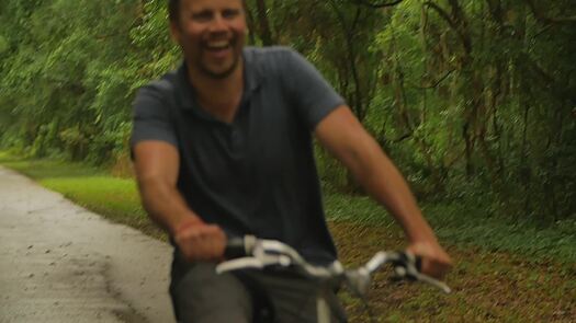 Bicyclist on Withlacoochee State Trail, Florida's Adventure Coast