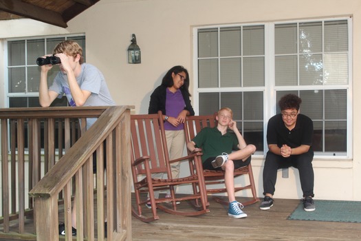 kids on porch