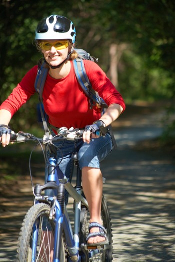 young cyclist in the park