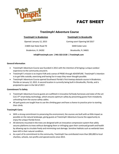 TreeUmph Fact Sheet