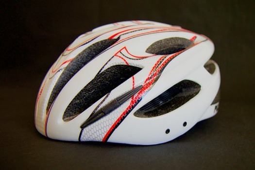 bike helmet red-white