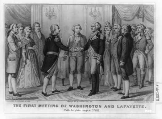 The_First_meeting_of_Washington_and_Lafayette_Philadelphia_Aug_3rd_1777_Currier_Ives_ca_1876