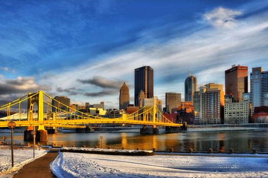 Snow along Allegheny River