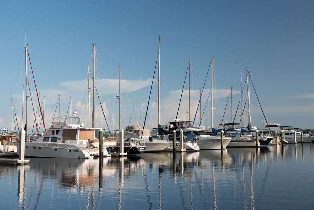 Boats Docked at Marina