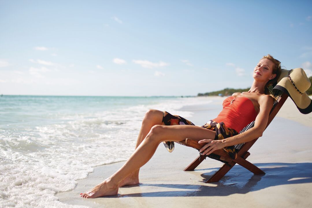 Woman Coquina Relaxed