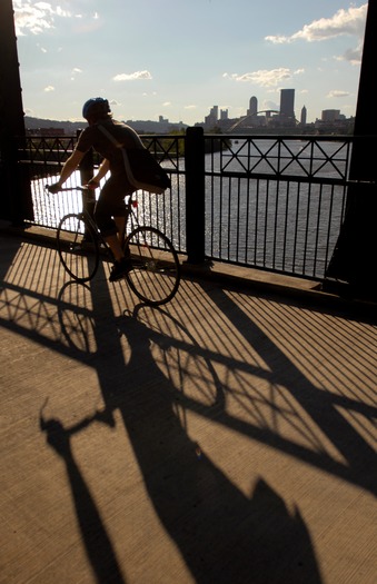 Hot Metal Bridge Cyclist