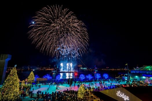 New Year's Eve Fireworks on Delaware River Waterfront