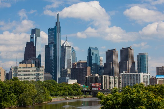 Philadelphia Skyline from Spring Garden Bridge