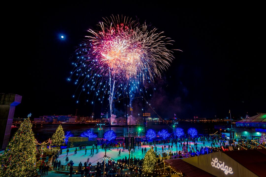 Rivers Casino New Year's Eve Fireworks on the Delaware River Waterfront