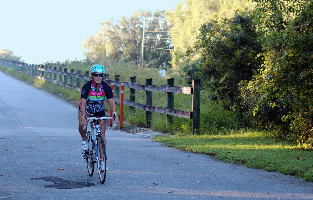 Cyclist on the Withlacoochee State Trail