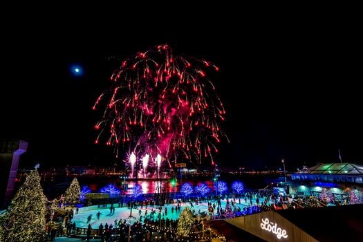 New Year's Eve Fireworks on Delaware River Waterfront