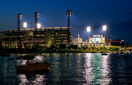 PNC Park and boater