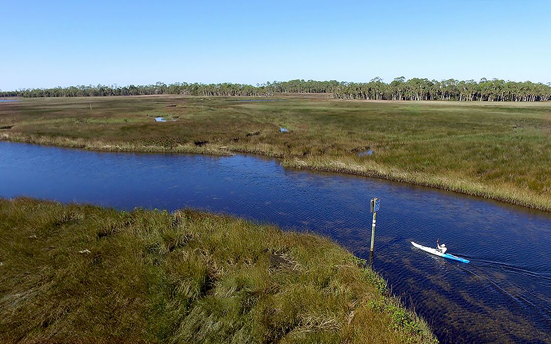 Coastal Kayaker, Aerial View, Florida's Adventure Coast