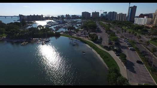 Aerial Broll Downtown Sarasota-St Armands