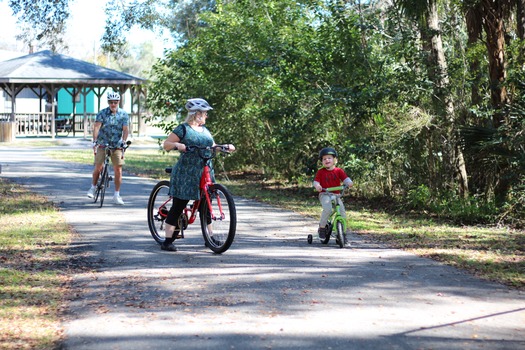 Woman and young boy on Good Neighbor Trail