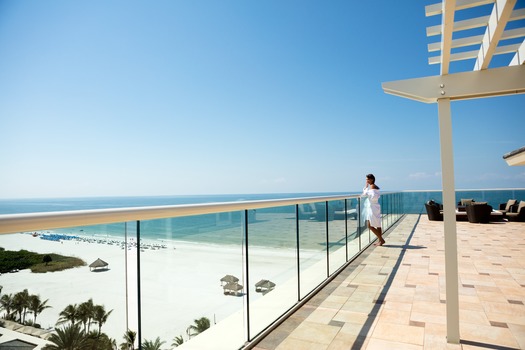 Spa Balcony Woman Beach View