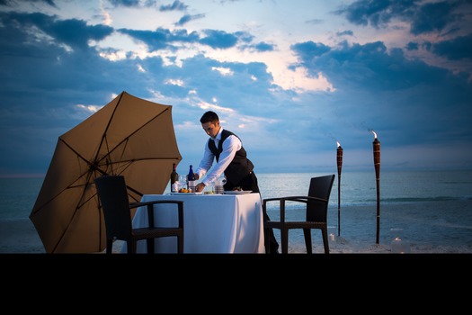 Beach Dining Evening Waiter