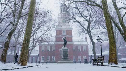 Independence Hall snow