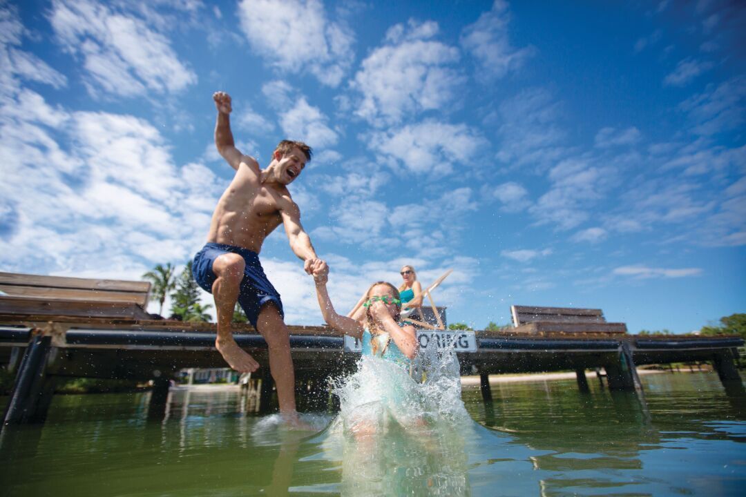 Longboat Key Dock - Dad Jumping