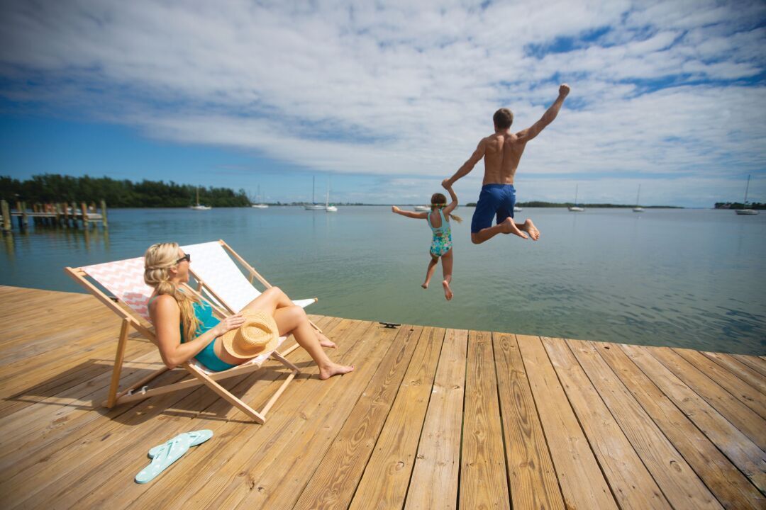 Longboat Key Dock - Family Jump