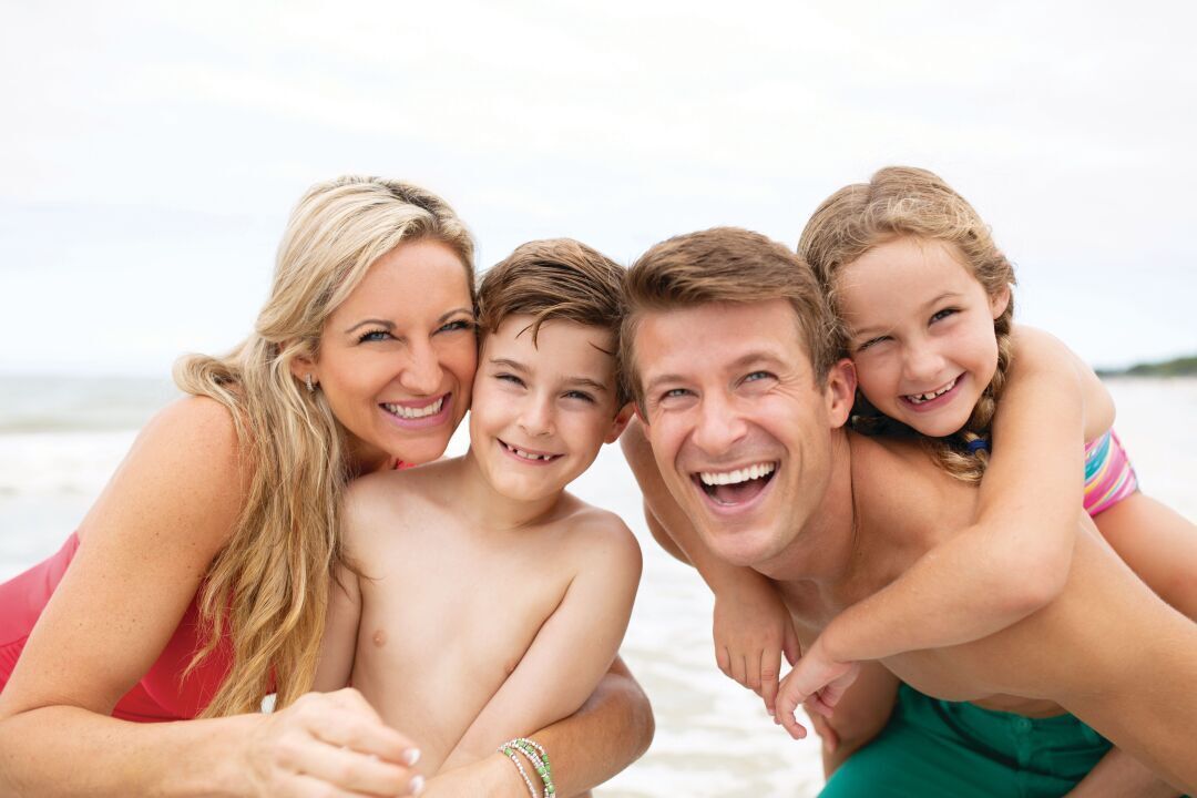 Beach Family - close piggyback