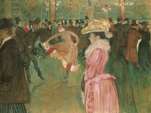 "At the Moulin Rouge: The Dance," Henri de Toulouse-Lautrec, Philadelphia Museum of Art
